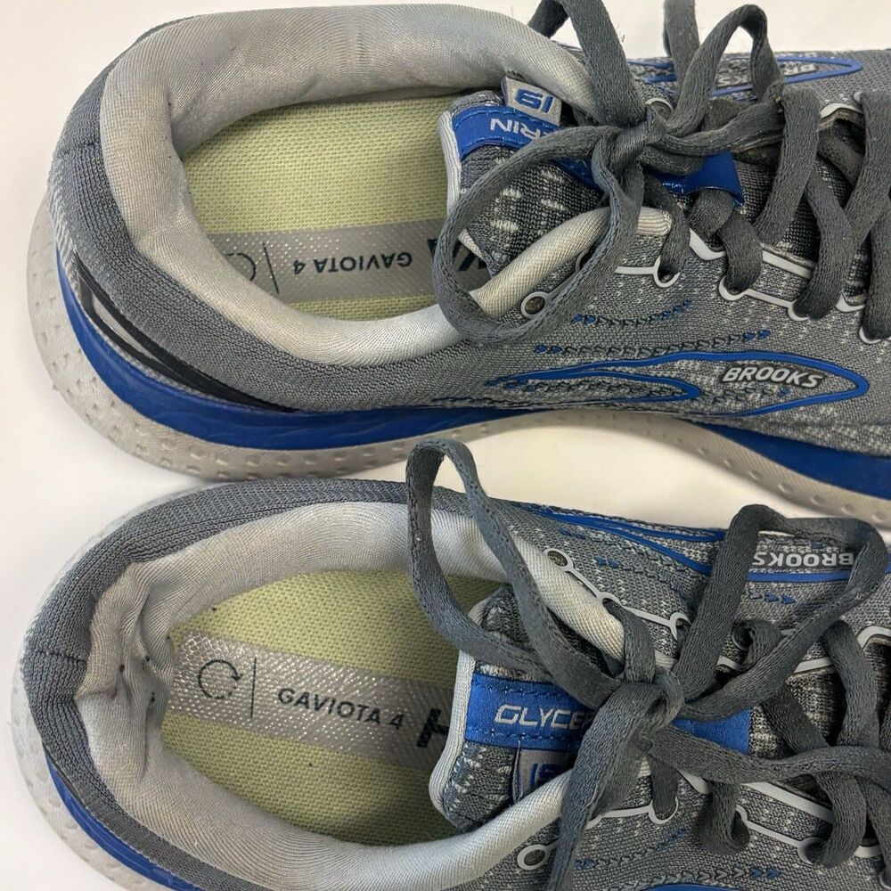 Brooks Mens Glycerin 19 1103561D095 Gray Blue Running Shoes Sneakers Size 8 - Picture 8 of 11